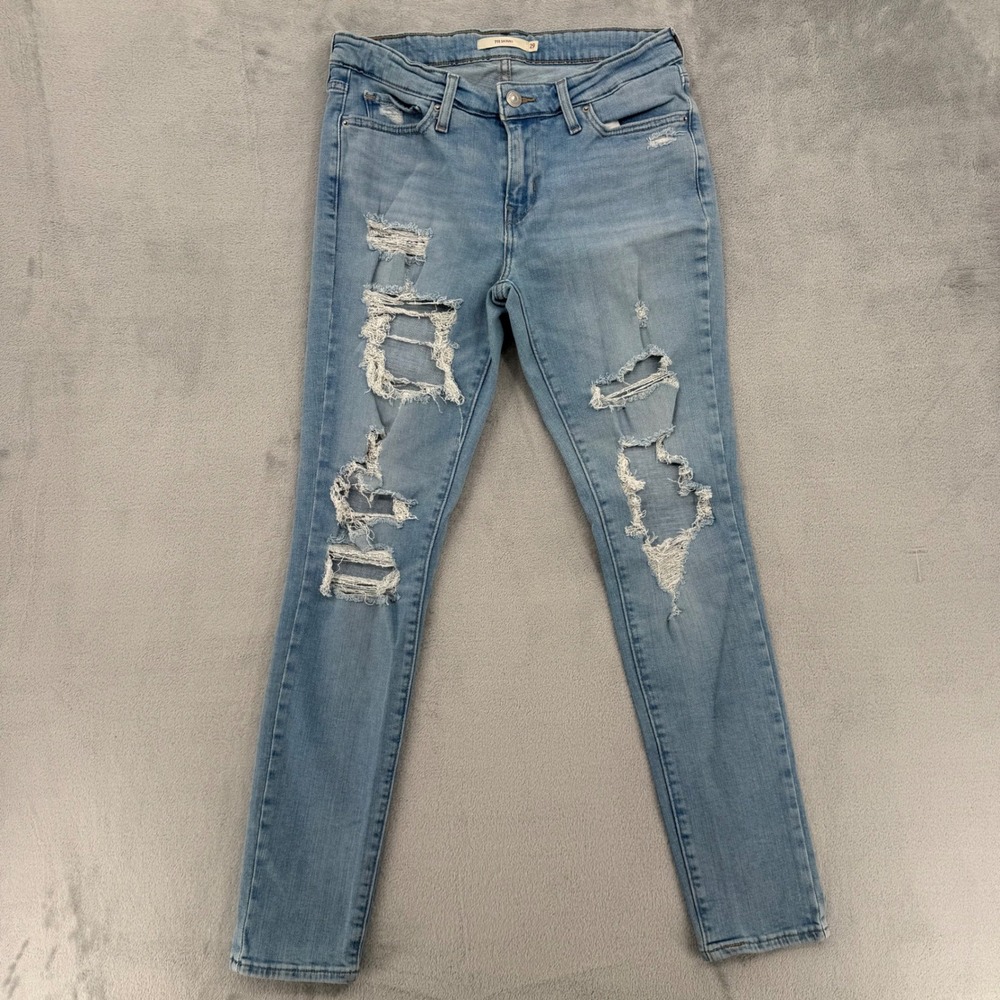Levi's 711‎ Skinny Jeans Women's Size 29 Light Wash Ripped Distressed